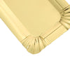 Gold 6inch Small Paper Cardboard Serving Trays, Rectangle Party Platters Scalloped Rim#whtbkgd