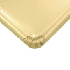 Metallic Gold 9inch Paper Cardboard Serving Trays Rectangle Party Platters Scalloped Rim#whtbkgd