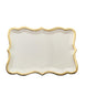 10 Pack | Elegant White / Gold Rim Heavy Duty Paper Serving Trays, 400 GSM Disposable#whtbkgd