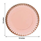 13Inch Heavy Duty Paper Charger Plates, Disposable Serving Tray Round With Scalloped Rims