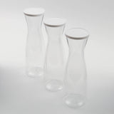 Clear 34oz Disposable Plastic Carafes with Lids, Water Pitcher Juice Jar Beverage Containers#whtbkgd