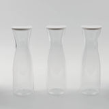 3 Pack Clear 34oz Disposable Plastic Carafes with Lids, Water Pitcher Juice Jar Beverage Containers