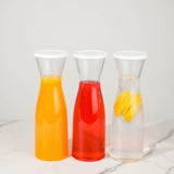 3 Pack Clear 34oz Disposable Plastic Carafes with Lids, Water Pitcher Juice Jar Beverage Containers