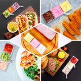 6 Pack | Clear 3-Section Plastic Condiment Sauce Dish Tray With Mini Spoons Set