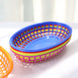 6 Pack | Colorful Oval Plastic Deli Serving Tray Baskets With 50 Wax Paper Liners