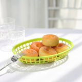 6 Pack | Colorful Oval Plastic Deli Serving Tray Baskets With 50 Wax Paper Liners