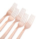24 Pack | Rose Gold Hammered Style 7inch Heavy Duty Plastic Forks, Plastic Silverware