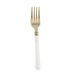 24 Pack | Gold 7inch Heavy Duty Plastic Forks with White Handle, Plastic Silverware