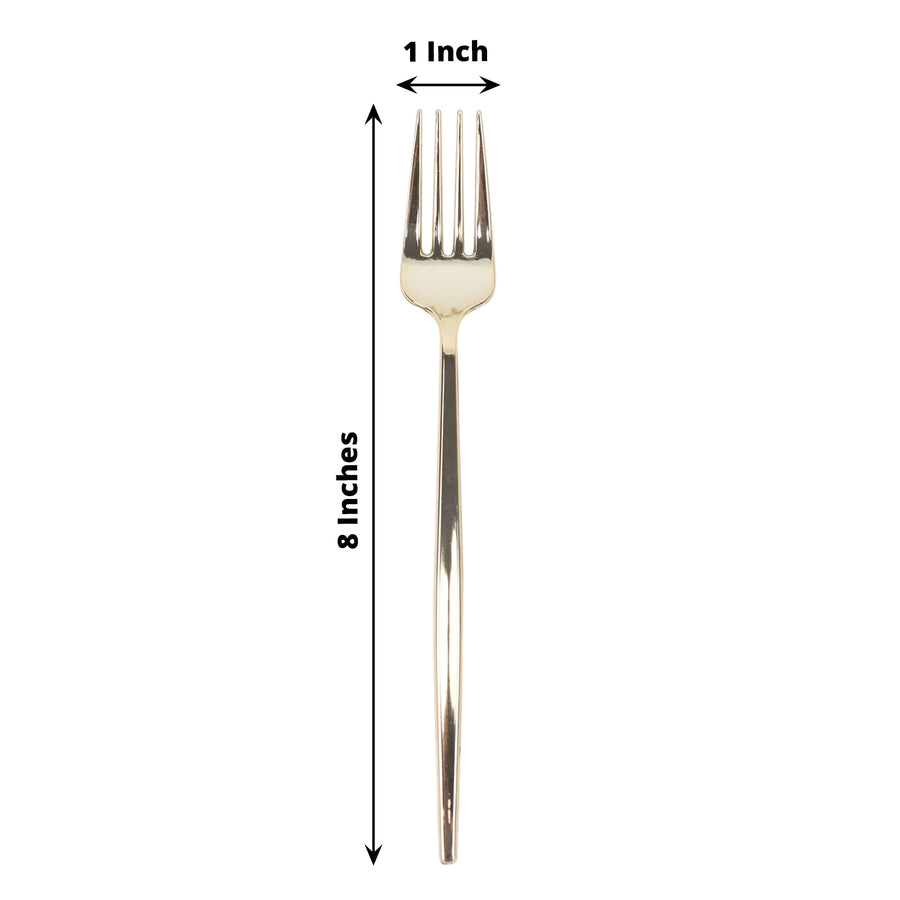 Heavy Duty Plastic Silverware Forks Cutlery, Premium Disposable Sleek Flatware