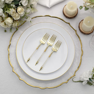 Elegant Gold Glittered Plastic Dessert Forks