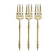 24 Pack | 6inch Gold Plastic Dessert Forks With Roman Column Handle, Disposable Utensils#whtbkgd