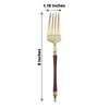 24 Pack | 8inch Gold / Brown Plastic Forks With Roman Column Handle