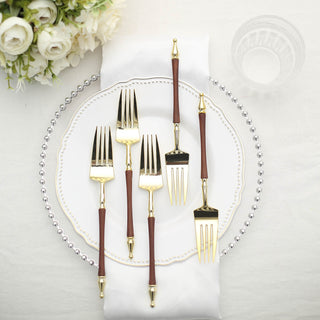 Dine in Style with Gold / Brown Plastic Utensils