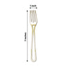 24 Pack | 7inch Gold Modern Hollow Handle Design Plastic Forks, Disposable Silverware