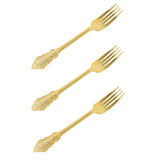 24 Pack | Metallic Gold 8inch Baroque Style Heavy Duty Plastic Forks#whtbkgd
