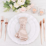 8inch Glossy Rose Gold Heavy Duty Plastic Silverware Knives, Premium Disposable Flatware Cutlery