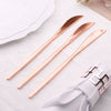 8inch Glossy Rose Gold Heavy Duty Plastic Silverware Knives, Premium Disposable Flatware Cutlery