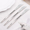 8inch Glossy Silver Heavy Duty Plastic Silverware Knives Cutlery, Premium Disposable Sleek Flatware