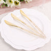 24 Pack | Gold Glittered Disposable Knives, Plastic Silverware Cutlery