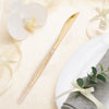24 Pack | Gold Glittered Disposable Knives, Plastic Silverware Cutlery