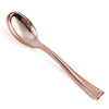 24 Pack | Rose Gold 4inch Heavy Duty Plastic Mini Dessert Spoons, Disposable Silverware#whtbkgd
