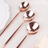 Glossy Blush/Rose Gold Heavy Duty Plastic Silverware Spoons, Premium Disposable Flatware Cutlery