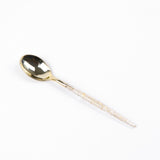 24 Pack | Gold Glittered Disposable Spoons, Plastic Silverware Cutlery#whtbkgd
