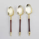 24 Pack | 6inch Gold / Brown European Style Disposable Dessert Spoons With Column Handle