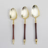 24 Pack | 6inch Gold / Brown European Style Disposable Dessert Spoons With Column Handle