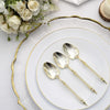 24 Pack | 6inch Gold European Style Disposable Dessert Spoons With Roman Column Handle