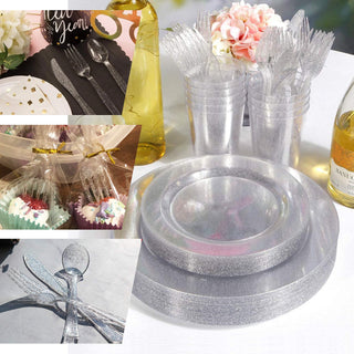 Create an Eye-Catching Tablescape with Our Silver Glittered Cutlery