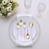 24 Pack | 6inch Gold / Rose Gold Premium Disposable Fork / Spoon Silverware Set