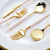 Metallic Gold Modern Silverware Set, Premium Plastic Cutlery Set With Rose Gold Handle - 8Inch