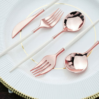 Add Elegance to Your Table with the Rose Gold Modern Silverware Set