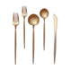 50 Pack | Gold Premium Plastic Silverware Set, Heavy Duty Disposable Sleek Utensil Cutlery#whtbkgd