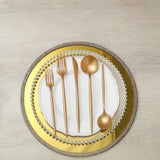50 Pack | Gold Premium Plastic Silverware Set, Heavy Duty Disposable Sleek Utensil Cutlery