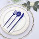 50 Pack | Royal Blue Premium Plastic Silverware Set, Heavy Duty Disposable Sleek Utensil Cutlery