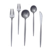 50 Pack | Silver Premium Plastic Silverware Set, Heavy Duty Disposable Sleek Utensil Cutlery#whtbkgd