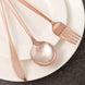 24 Pack | Rose Gold/Blush Sleek Modern Flatware Set, Premium Plastic Silverware Cutlery Set - 8inch