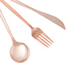 24 Pack | Rose Gold/Blush Sleek Modern Flatware Set, Premium Plastic Silverware Cutlery Set#whtbkgd