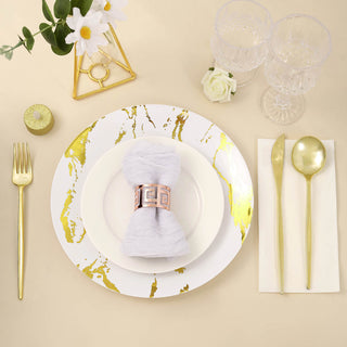 Convenience Meets Style with the Gold Sleek Modern Plastic Silverware Set
