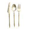 24 Pack | Gold European Style Plastic Silverware Set with Roman Column Handle, Disposable#whtbkgd