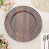 6 Pack | 13inch Dark Brown Rustic Faux Wood Plastic Charger Plates