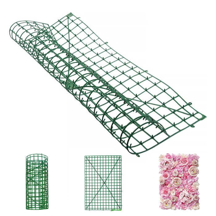 10 Pack | 24inch x 16inch Dark Green DIY Plastic Mesh Flower Wall Panel Fences