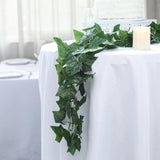 8ft | Dark Green UV Protected Artificial Silk Ivy Leaf Garland Vine, Outdoor/Indoor