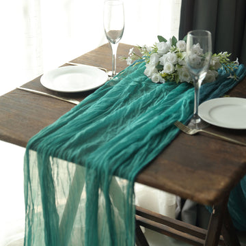 10ft Dark Turquoise Gauze Cheesecloth Boho Table Runner