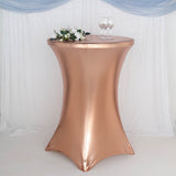 Add a Touch of Elegance with the Metallic Blush Spandex Highboy Cocktail Table Cover