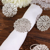 Elevate Your Table Decor with Diamond Rhinestone Silver Napkin Buckle Holders