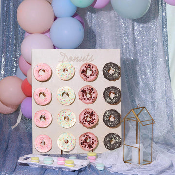 19" Donut Bar Wall Display Stand Rectangle Detachable Board Dessert Holder
