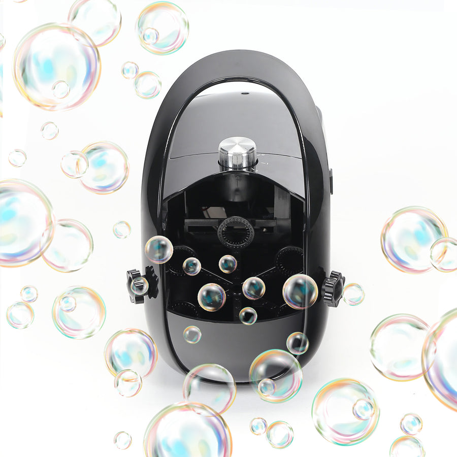 Dual Speed Black Portable Bubble Machine, Automatic Bubble Blower